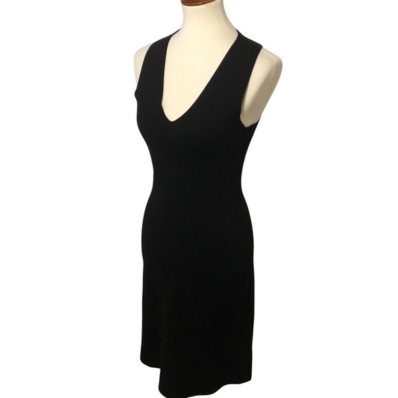 Ann Taylor Knit Stretch Dress Sz XSP Black Cut Out Back LBD Career Cocktail - Picture 6 of 11